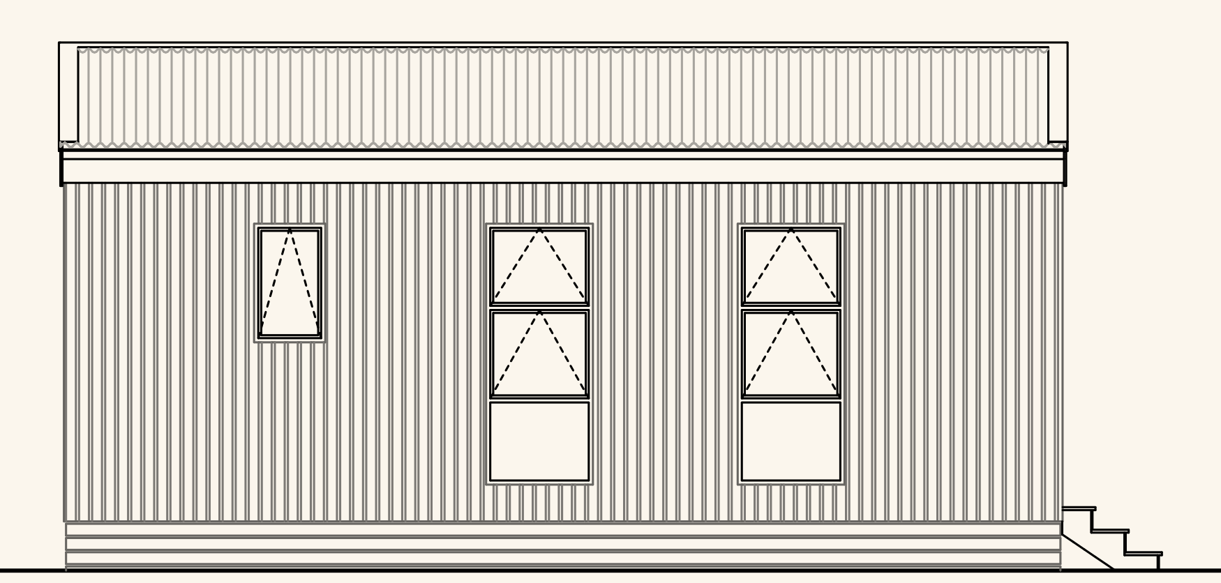 Kitset 50 rear elevation