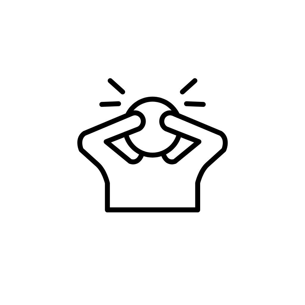 person holding head