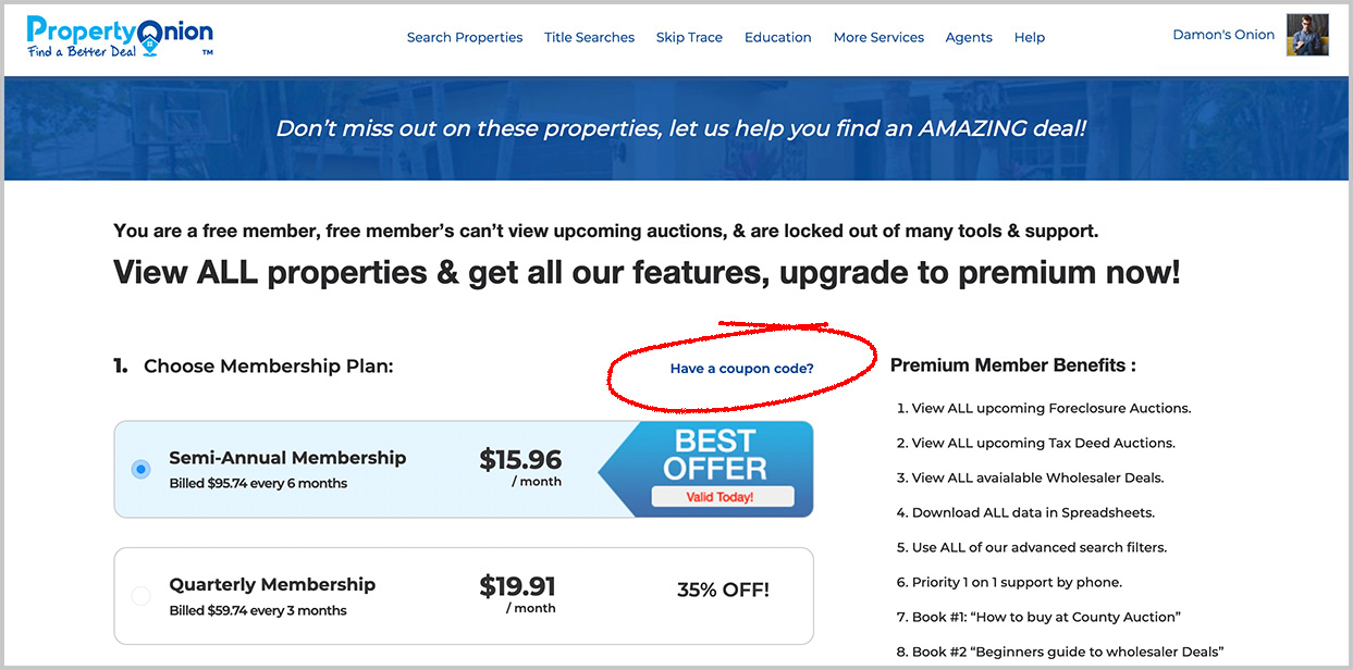 Once you have an account, click here to upgrade your membership