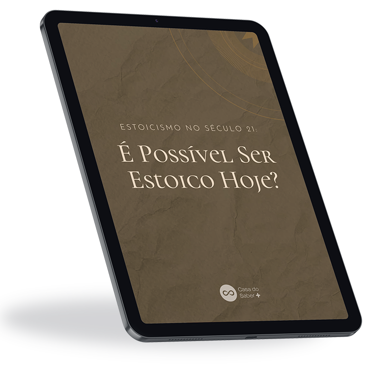 o professor universitário best seller em filosofia Clóvis de Barros e a capa do ebook de estoicismo É Possível Ser Estoico Hoje?