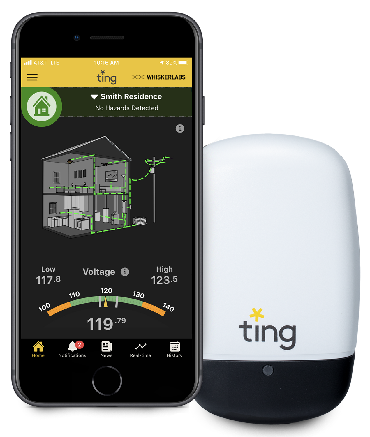 Ting sensor and app