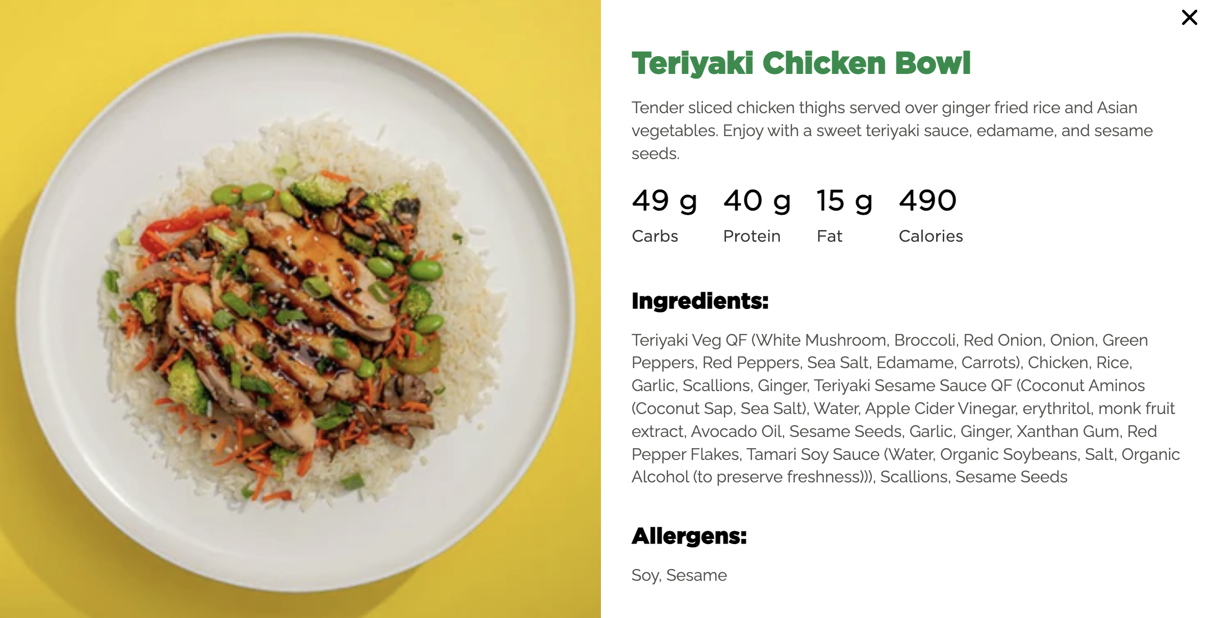 Teriyaki Chicken Bowl