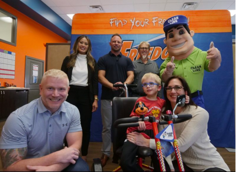 Clean Line sponsoring an adaptive bike from Freedom Concepts for Nolan