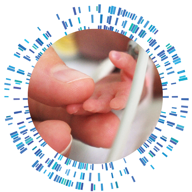 Mom holds pre-term baby's hand in NICU