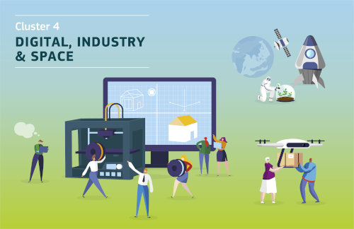 The Cluster 4 work programme for 2023-24 (Digital, Industry and Space) is to fund competitive and trusted research and innovation technologies for the European industry in key areas, such as discrete and continuous manufacturing and engineering, digitalisation of the construction sector and energy intensive industries. It will enable production and consumption to respect the boundaries of our planet while maximising the benefits for all parts of society, economy and territorial contexts in Europe.