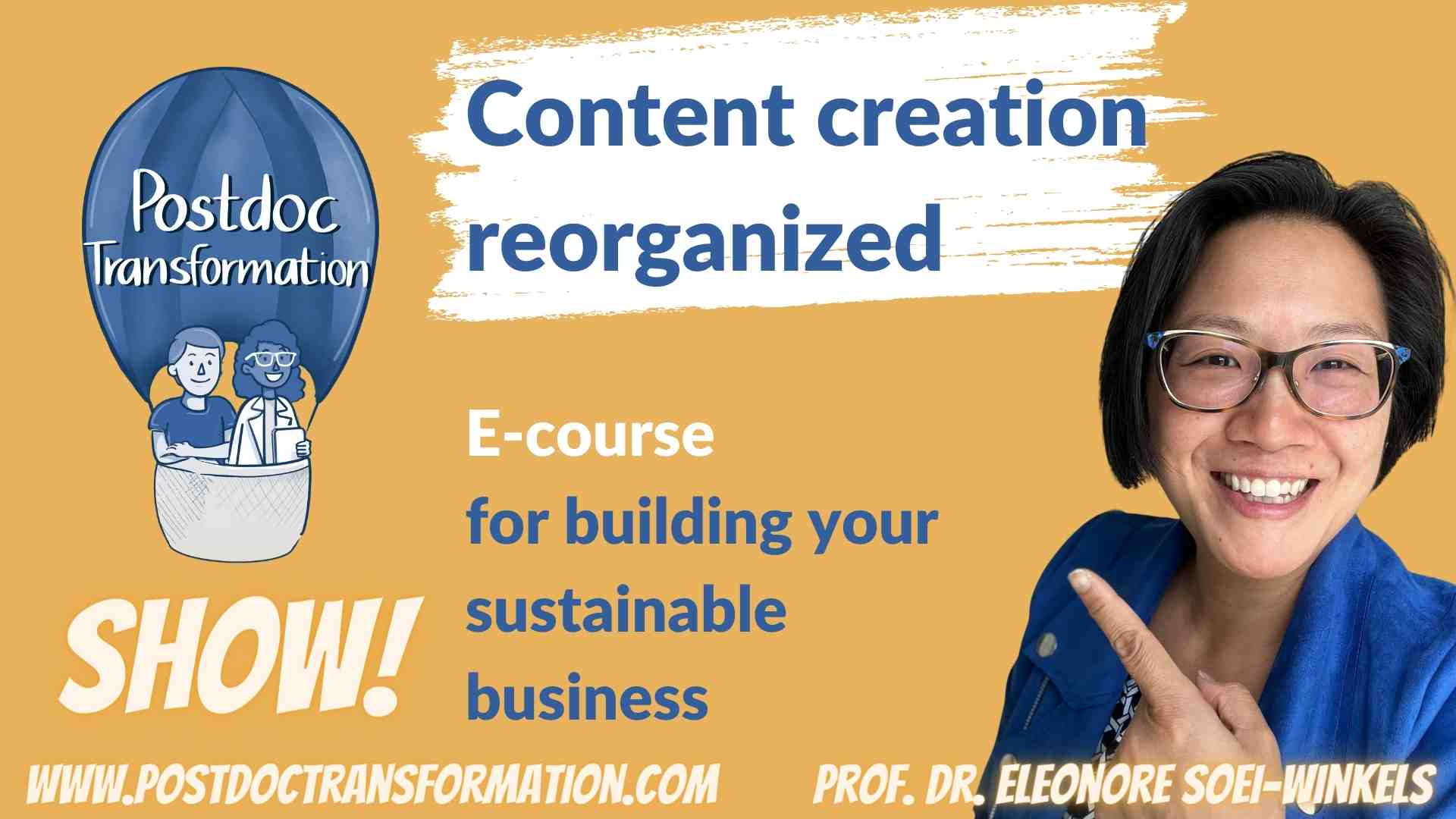 Content reorganized E-course for building your sustainable business