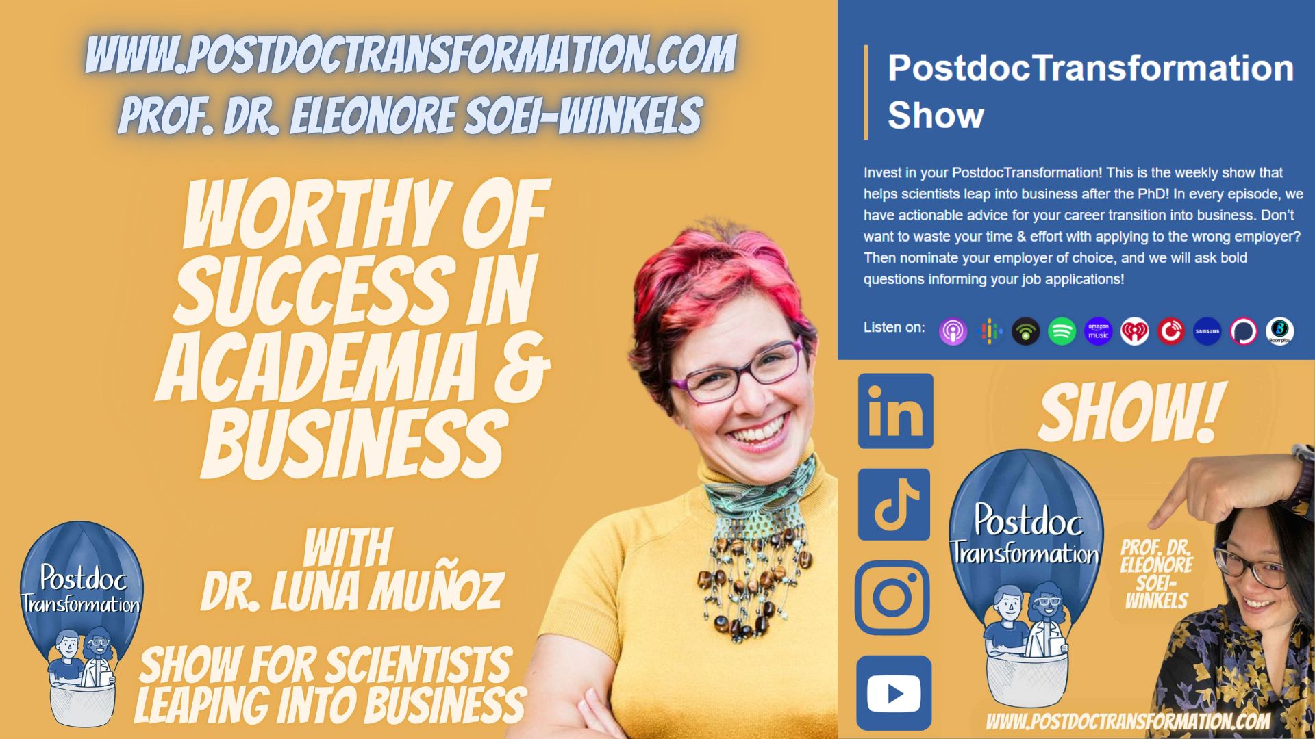 Transform your career with headhunter Daniel Knott from Page Executive, hosted by Prof. Dr. Eleonore Soei-Winkels, PostdocTransformation show