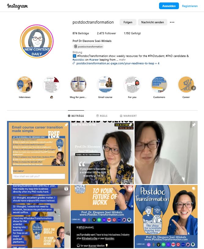 Instagram PostdocTransformation