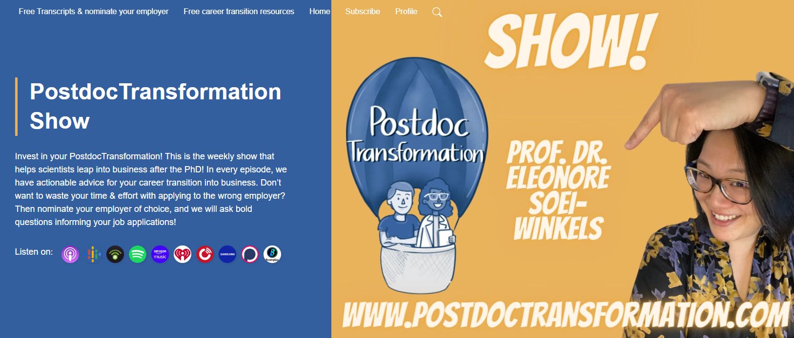 All PostdocTransformation show episodes on Podbean
