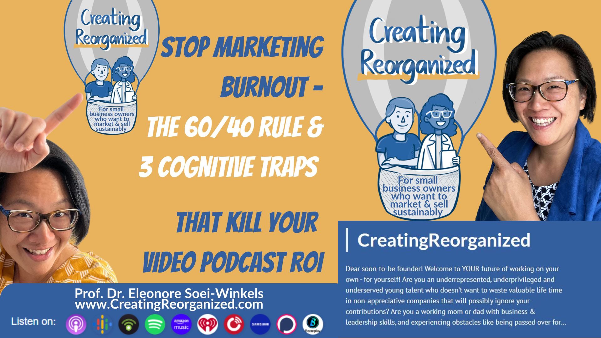 Stop marketing burnout - the 60/40 rule and 3 cognitive traps that kill your podcast ROI