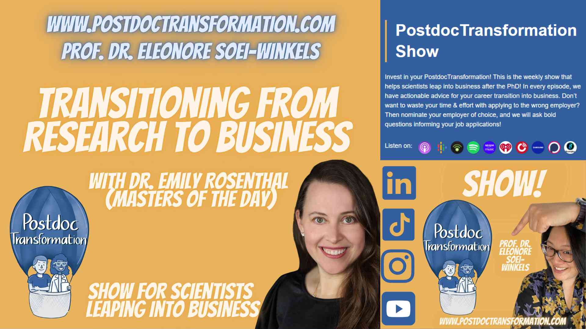 Transition from research to business, with Dr. Emily Rosenthal