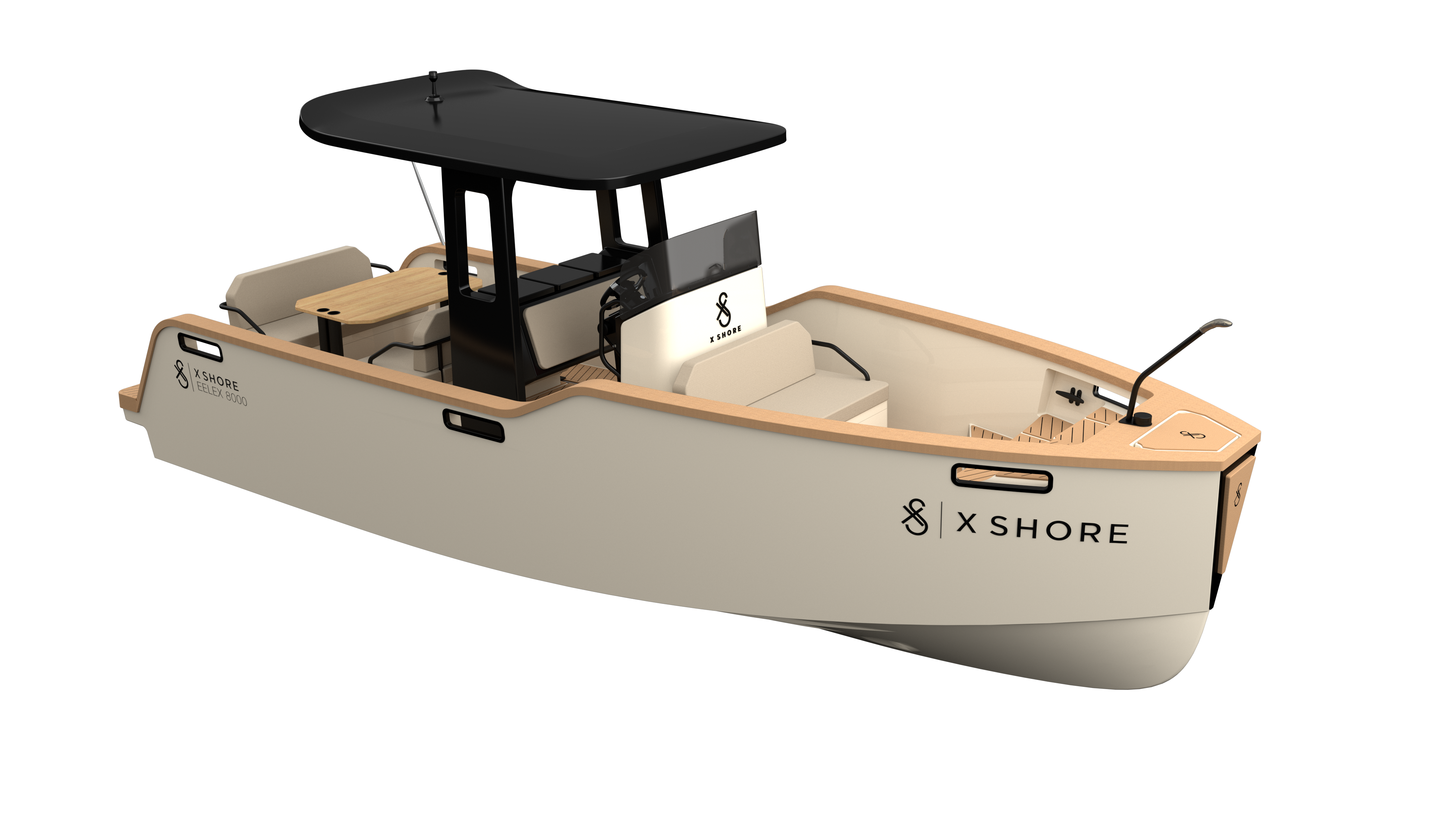 Image of X shore boat with white background