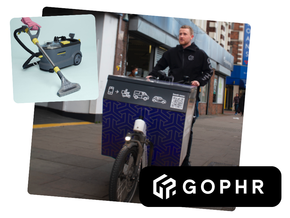 Delivery rider on a cargo bike