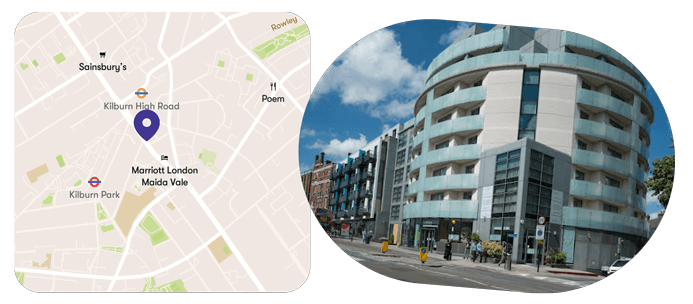 Map view and Image of shop front