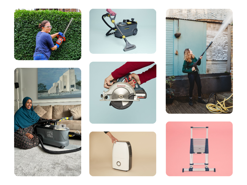 Assorting tiems available for delivery such as Gazebos, Carpet Cleaners, Ladders, Pressure Washers & more