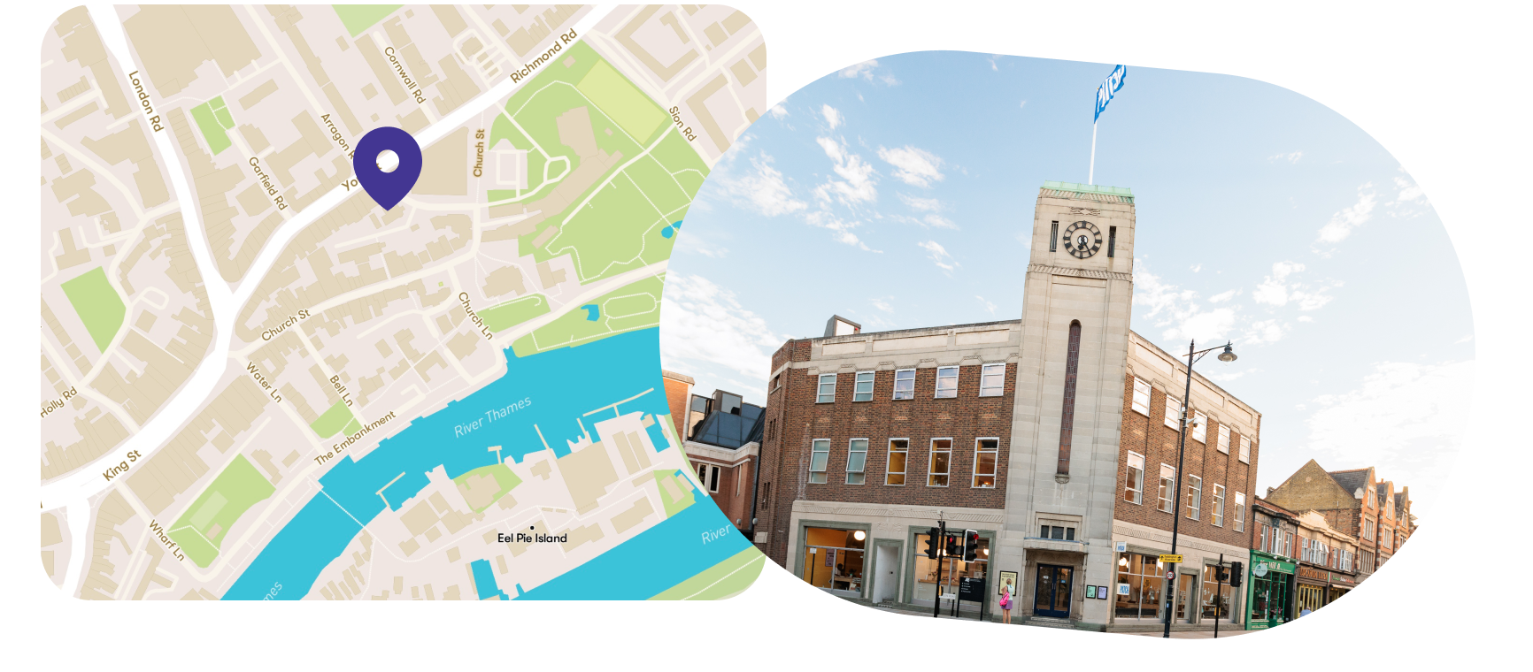 Map view and Image of shop front