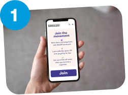 Image of someone signing up to the website on their smartphone