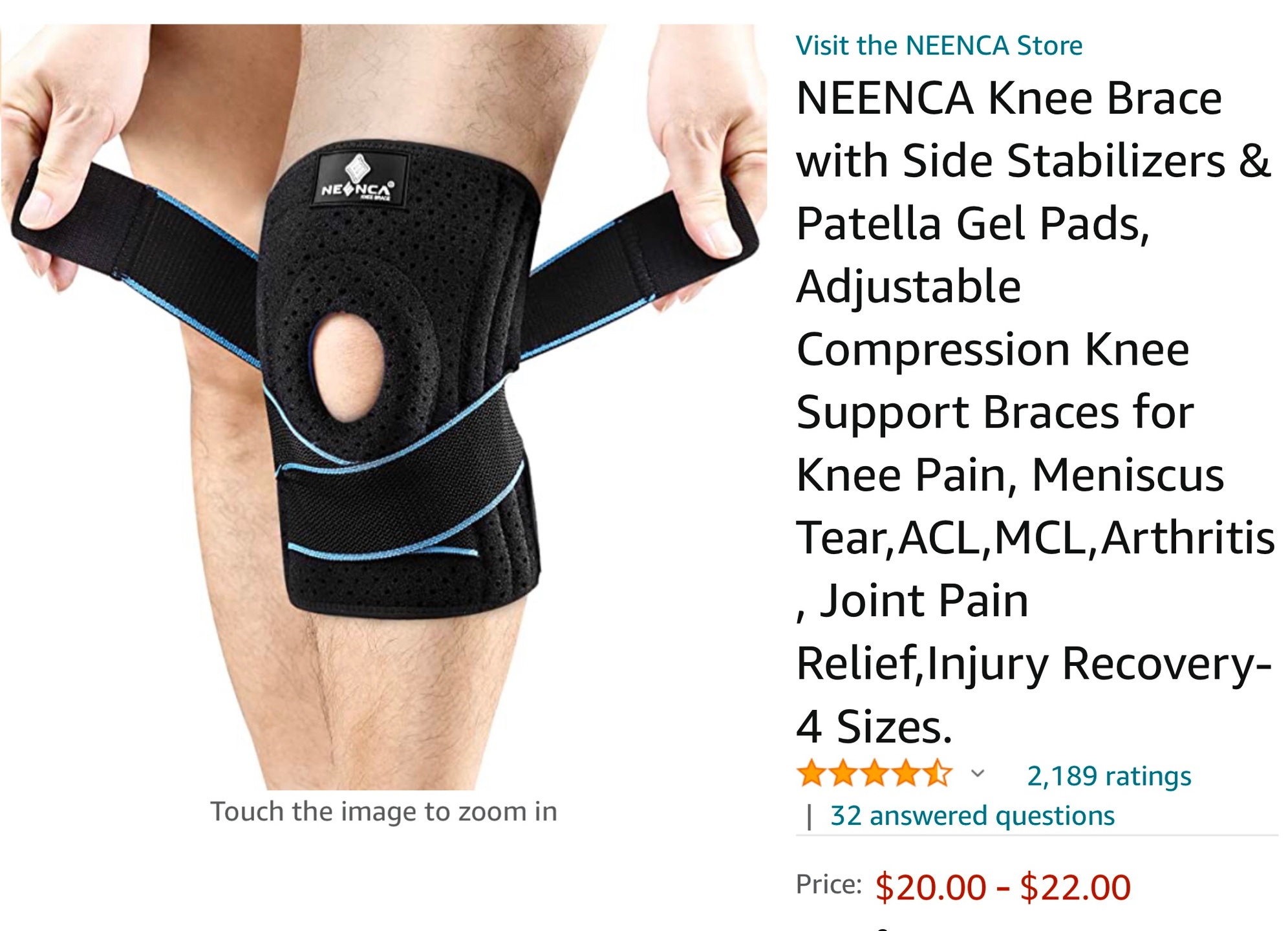 Best Knee Brace / Compression with Straps