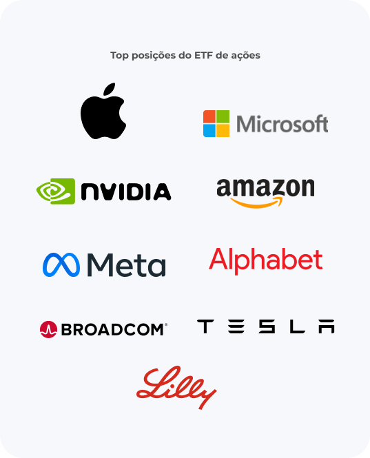 Top posições do ETF de ações