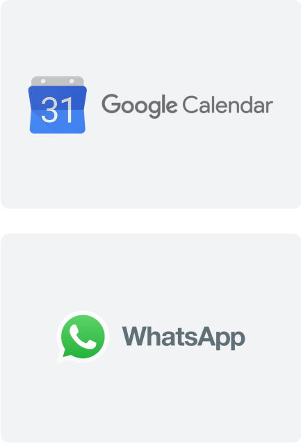Logo Google Calendar e Whatsapp