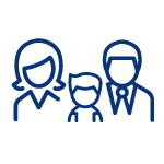 Icon of a dad and mom with their child