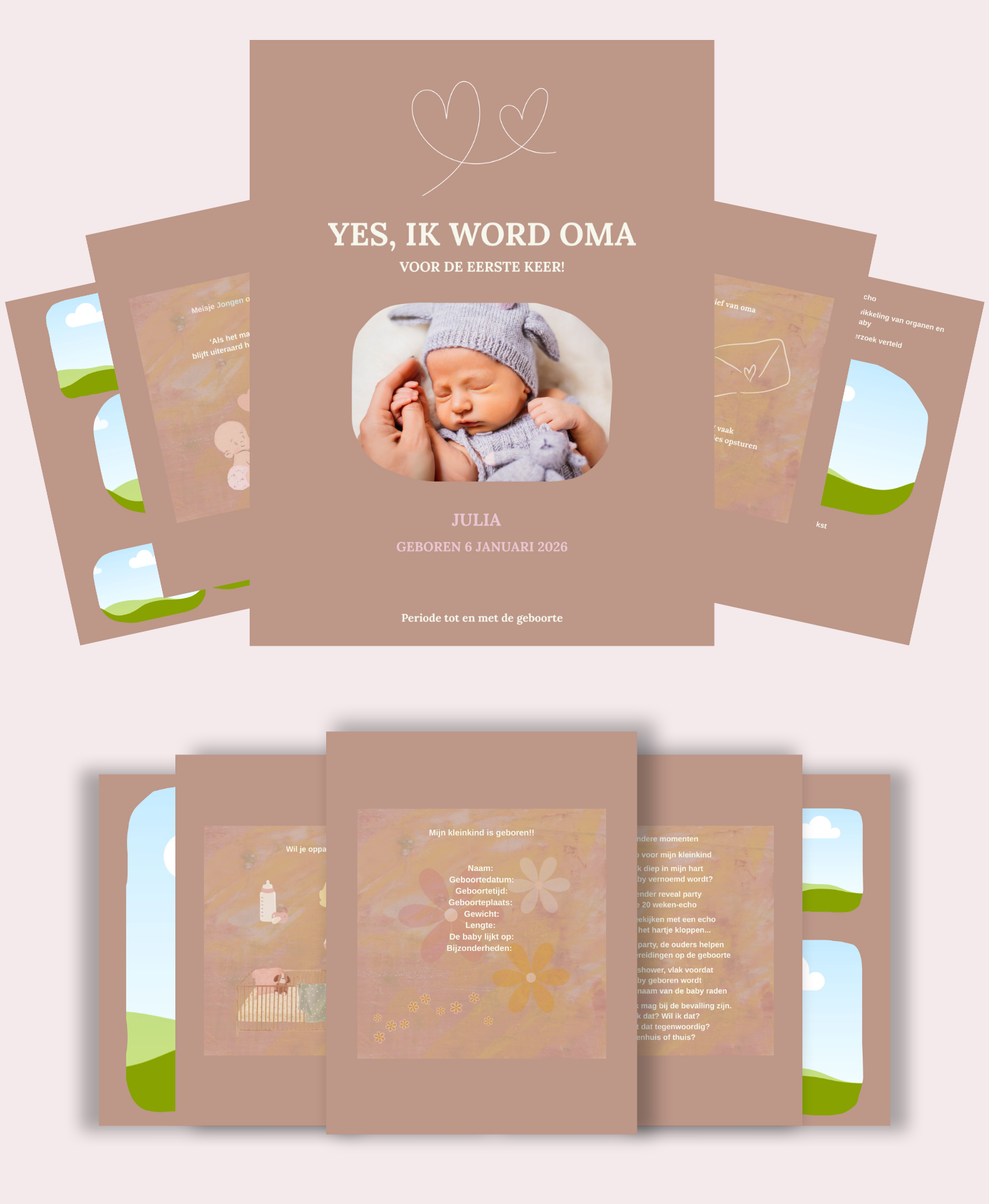 Personaliseerbaar fotoalbum voor vrouwen die voor de eerste keer oma worden.